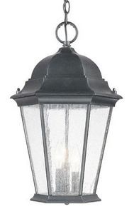 Acclaim Lighting-5226BK/SD-Richmond - Three Light Outdoor Hanging Lantern - 12.5 Inches Wide by 19.5 Inches High Matte Black Clear Seeded Matte Black Finish with Clear Seeded Glass