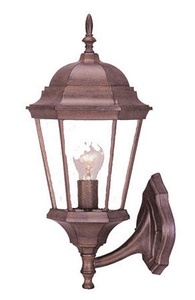 Acclaim Lighting-5250BW-Richmond - One Light Outdoor Wall Mount - 9.5 Inches Wide by 20.5 Inches High Burled Walnut Clear Beveled Burled Walnut Finish with Clear Beveled Glass