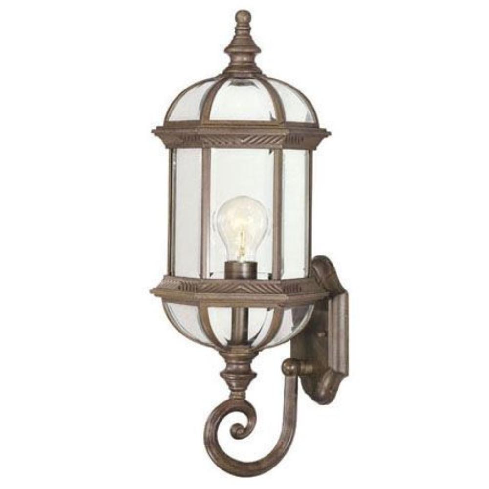 Acclaim Lighting-5272BW-Dover - One Light Outdoor Wall Mount - 8 Inches Wide by 21 Inches High Burled Walnut  Burled Walnut Finish with Clear Beveled Glass