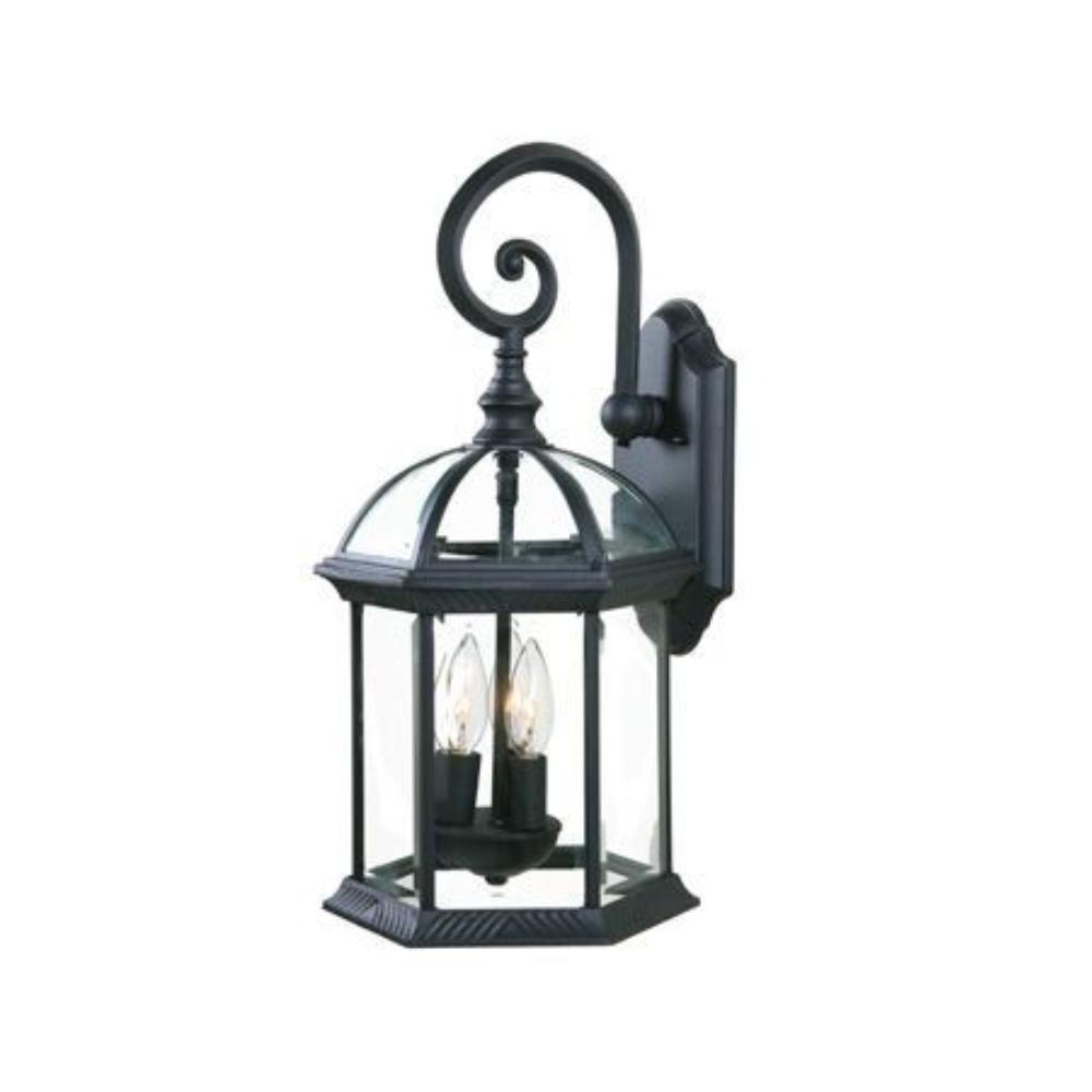Acclaim Lighting-5273BK-Three Light Outdoor Wall Mount - 10 Inches Wide by 19 Inches High   Matte Black Finish with Clear Beveled Glass