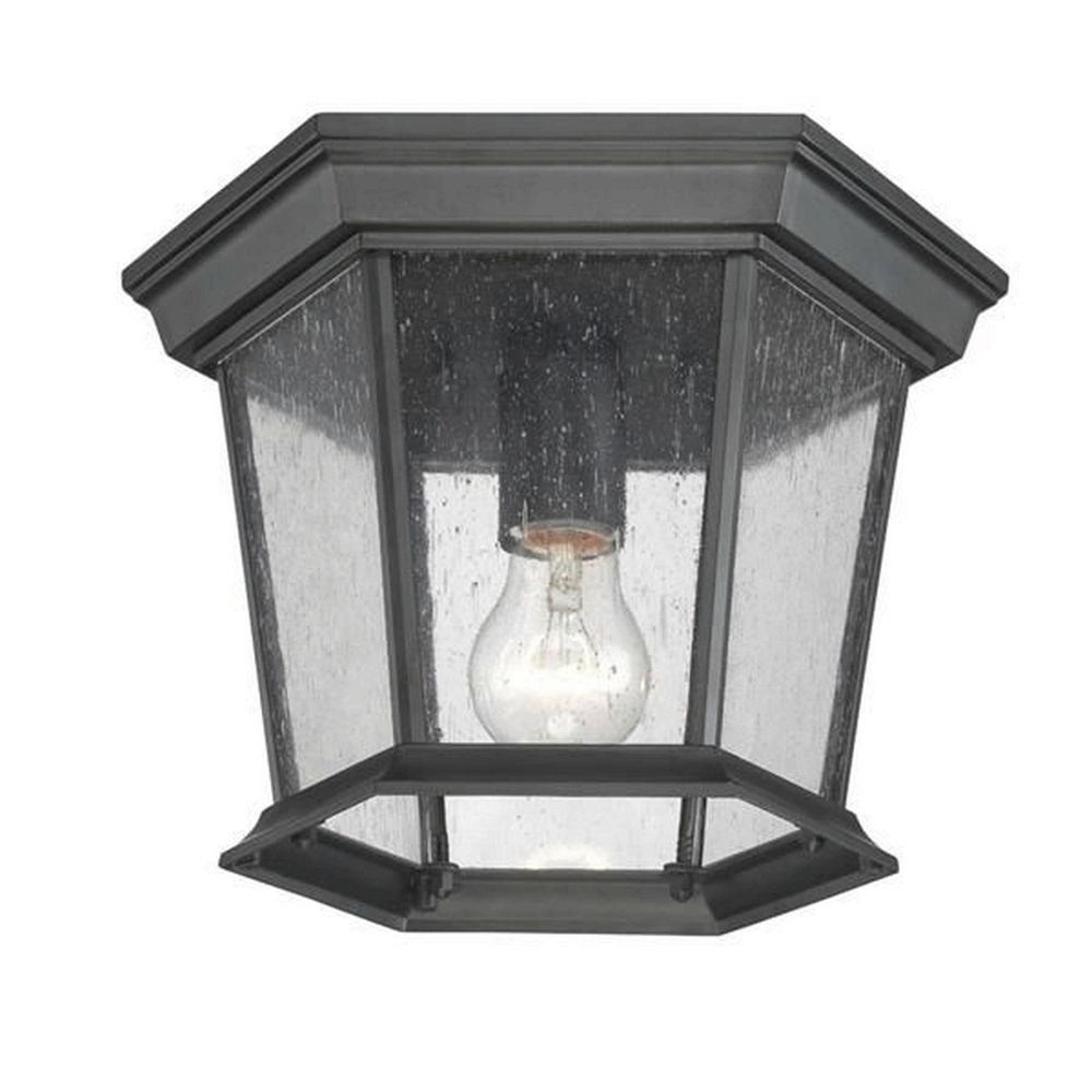 Acclaim Lighting-5275BK/SD-Dover - One Light Flush Mount in Versatile Style - 11 Inches Wide by 8 Inches High Matte Black Clear Seeded Burled WalnutFinish with Clear Seeded Glass