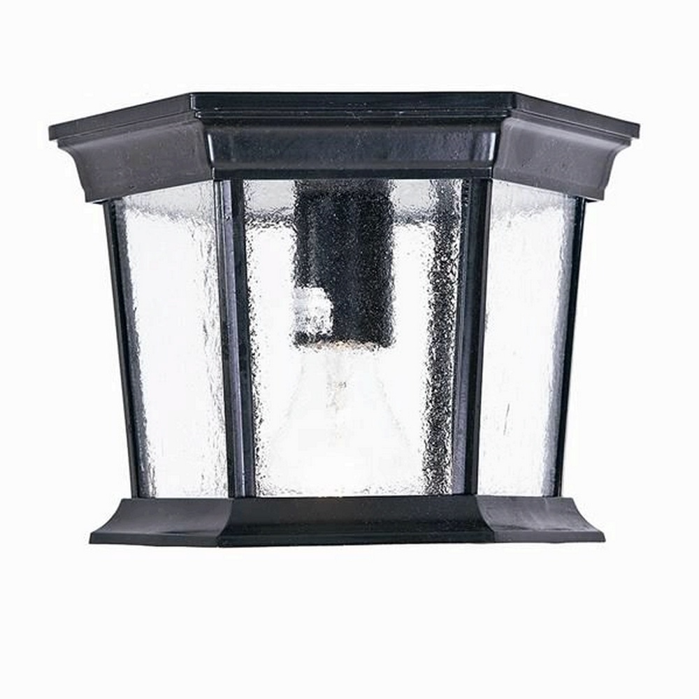 Acclaim Lighting-5275BK-Dover - One Light Flush Mount in Versatile Style - 11 Inches Wide by 8 Inches High Matte Black Clear Beveled Burled WalnutFinish with Clear Seeded Glass