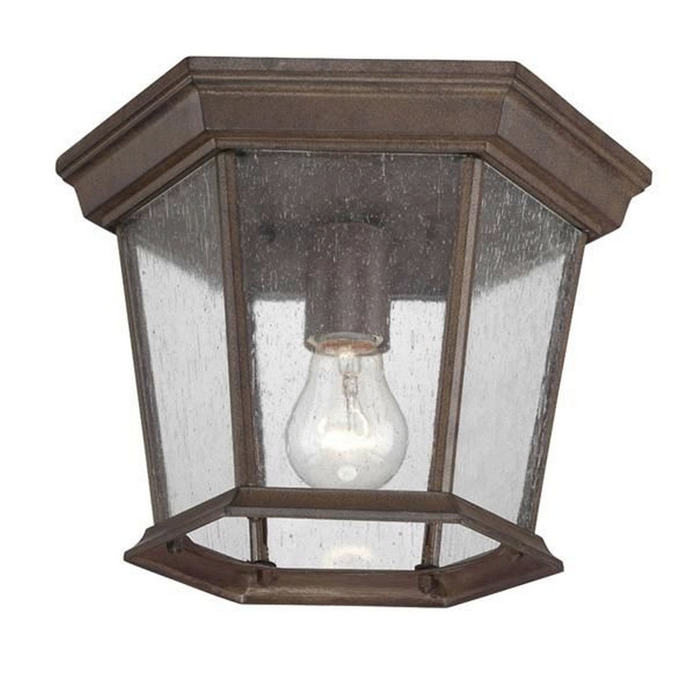 Acclaim Lighting-5275BW/SD-Dover - One Light Flush Mount in Versatile Style - 11 Inches Wide by 8 Inches High Burled Walnut Clear Seeded Burled WalnutFinish with Clear Seeded Glass