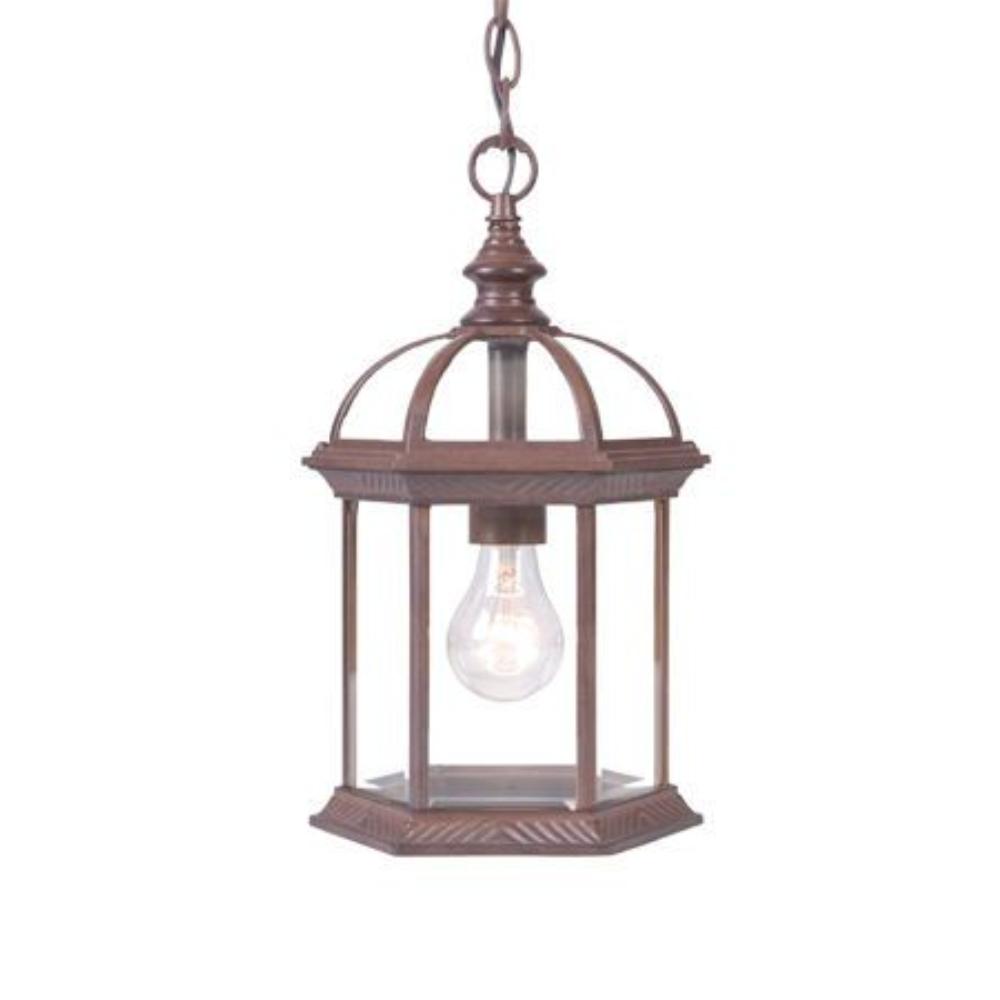 Acclaim Lighting-5276BW-Dover - One Light Outdoor Hanging Lantern - 8 Inches Wide by 13.75 Inches High   Burled Walnut Finish with Clear Beveled Glass