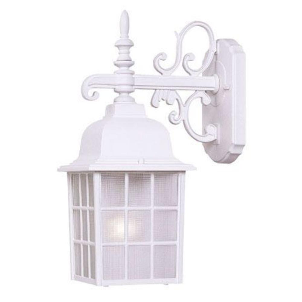 Acclaim Lighting-5302TW-Nautica - One Light Outdoor Wall Mount - 6 Inches Wide by 15 Inches High   Textured White Finish with Acid Etched Glass