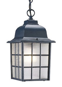 Acclaim Lighting-5306BK-Nautica - One Light Outdoor Hanging Lantern - 6 Inches Wide by 12 Inches High   Matte Black Finish with Acid Etched Glass