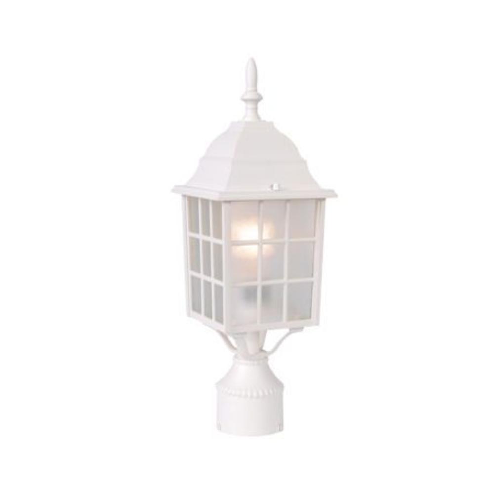 Acclaim Lighting-5307TW-Nautica - One Light Post - 6 Inches Wide by 18 Inches High   Textured White Finish with Acid Etched Glass