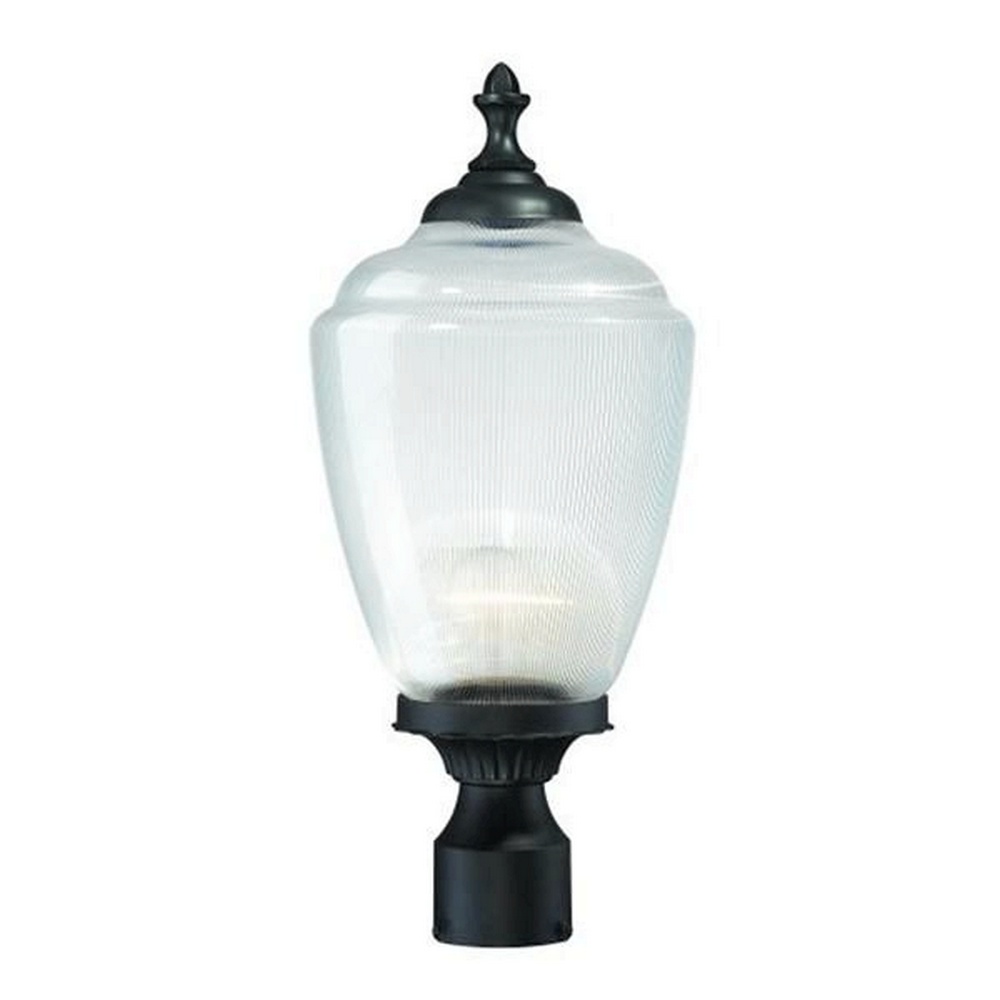 Acclaim Lighting-5367BK/CL-Acorn - One Light Post Lantern - 9 Inches Wide by 20.25 Inches High Matte Black Clear Prismatic Acrylic Matte BlackFinish