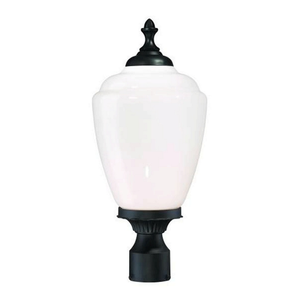 Acclaim Lighting-5367BK/WH-Acorn - One Light Post Lantern - 9 Inches Wide by 20.25 Inches High Matte Black Opal Acrylic Matte BlackFinish