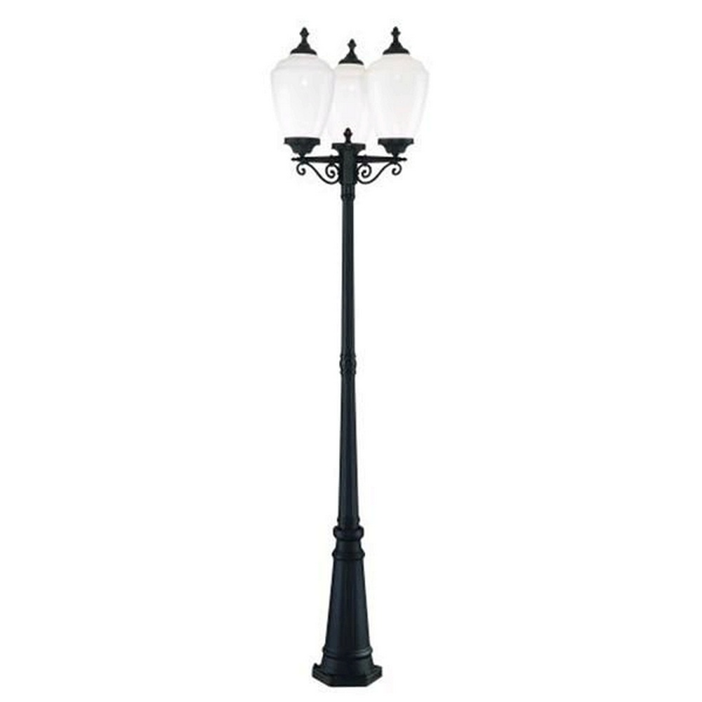 Acclaim Lighting-5369BK/WH-Acorn - One Light Post Lantern - 9 Inches Wide by 20.25 Inches High Matte Black Opal Acrylic Matte BlackFinish