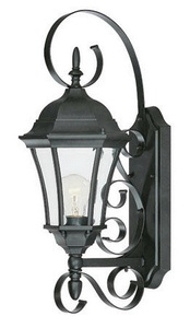 Acclaim Lighting-5421BK-New Orleans - One Light Outdoor Wall Mount - 8 Inches Wide by 22 Inches High   Matte Black Finish with Clear Beveled Glass