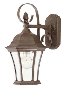 Acclaim Lighting-5423BW-New Orleans - One Light Outdoor Wall Mount - 8 Inches Wide by 16 Inches High   Burled Walnut Finish with Clear Beveled Glass