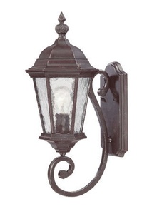 Acclaim Lighting-5501MM-Telfair - One Light Outdoor Wall Mount   Marbleized Mahogany Finish with Hammered Water Glass