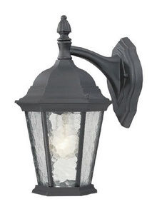 Acclaim Lighting-5502BK-Telfair - One Light Outdoor Wall Mount - 8 Inches Wide by 14.5 Inches High Matte Black  Marbleized Mahogany Finish with Hammered Water Glass