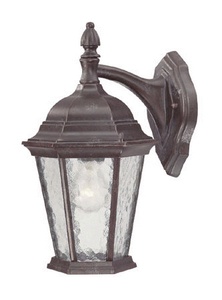 Acclaim Lighting-5502MM-Telfair - One Light Outdoor Wall Mount - 8 Inches Wide by 14.5 Inches High   Marbleized Mahogany Finish with Hammered Water Glass