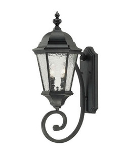 Acclaim Lighting-5511BK-Telfair - Two Light Outdoor Wall Mount - 9.5 Inches Wide by 24.5 Inches High Matte Black  Marbleized Mahogany Finish with Hammered Water Glass