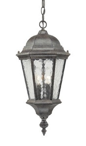Acclaim Lighting-5516BC-Telfair - Two Light Outdoor Hanging Lantern - 9.5 Inches Wide by 20 Inches High Black  Marbleized Mahogany Finish with Hammered Water Glass