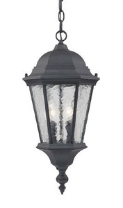 Acclaim Lighting-5516BK-Telfair - Two Light Outdoor Hanging Lantern - 9.5 Inches Wide by 20 Inches High Matte Black  Marbleized Mahogany Finish with Hammered Water Glass