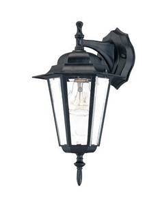 Acclaim Lighting-6102BK-Camelot - One Light Outdoor Wall Mount - 8 Inches Wide by 14.5 Inches High   Matte Black Finish with Clear Beveled Glass