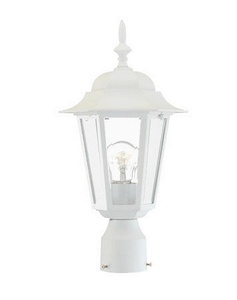 Acclaim Lighting-6117TW-Camelot - One Light Post - 9.25 Inches Wide by 17.25 Inches High   Textured White Finish with Clear Beveled Glass
