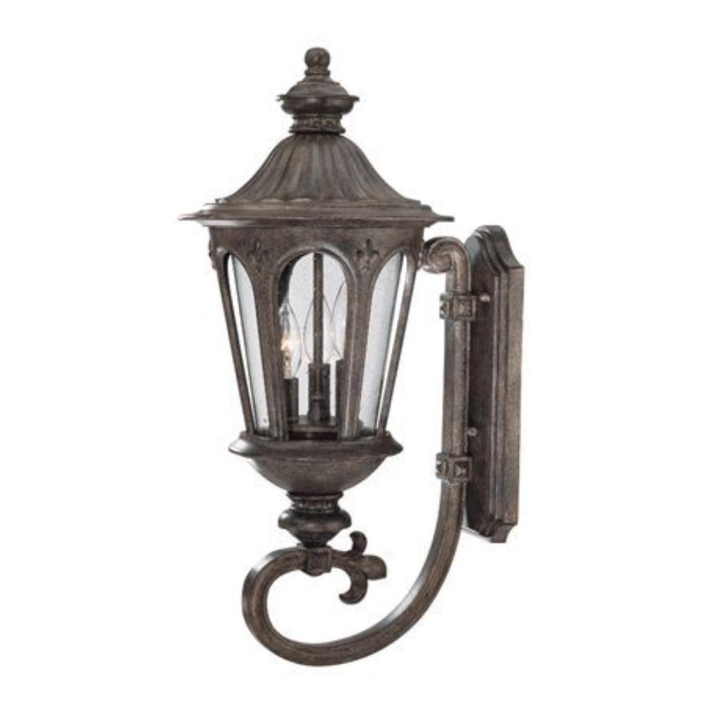 Acclaim Lighting-61561BC-Marietta - Three Light Outdoor Wall Mount - 11 Inches Wide by 24.5 Inches High   Black Coral Finish with Clear Seeded Glass