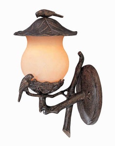 Acclaim Lighting-7561BC/CH-Avian - Two Light Outdoor Wall Mount   Black Coral Finish with Champagne Glass