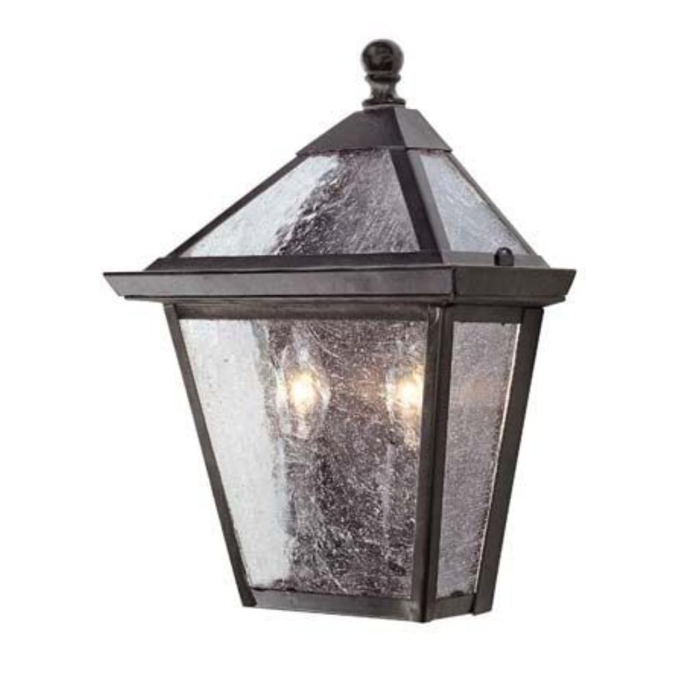 Acclaim Lighting-7604BK-Charleston - Two Light Outdoor Wall Mount - 7.75 Inches Wide by 10.75 Inches High   Matte Black Finish with Clear Seeded Glass