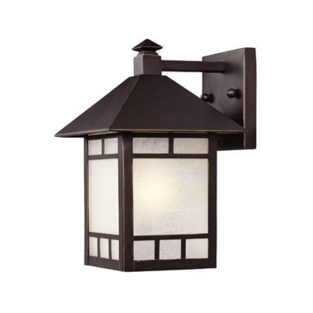 Acclaim Lighting-9002ABZ-Artisan - One Light Outdoor Wall Mount - 7 Inches Wide by 10.5 Inches High   Architectural Bronze Finish with Frosted Seeded Glass