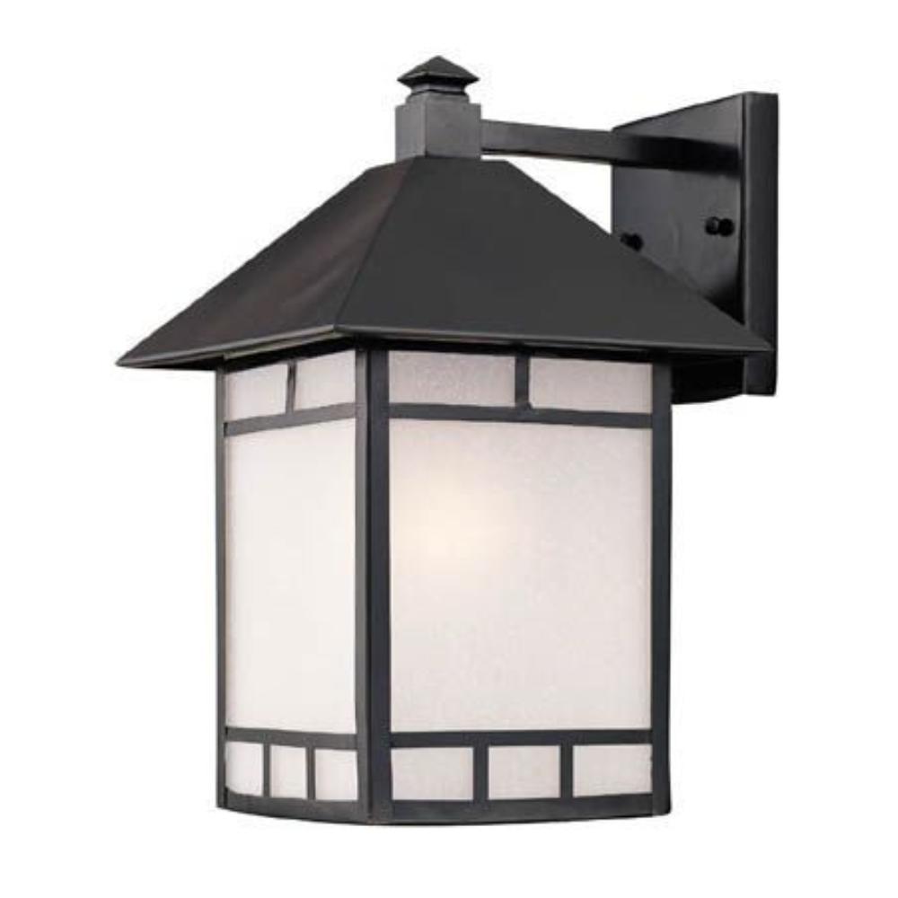 Acclaim Lighting-9012BK-Artisan - One Light Outdoor Wall Mount - 8.5 Inches Wide by 14.5 Inches High   Matte Black Finish with Frosted Seeded Glass