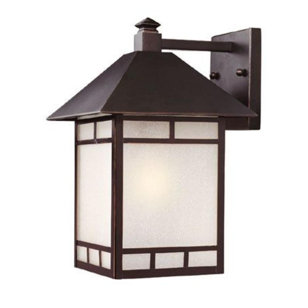 Acclaim Lighting-9022ABZ-Artisan - One Light Outdoor Wall Mount - 10 Inches Wide by 15.5 Inches High   Architectural Bronze Finish with Frosted Seeded Glass