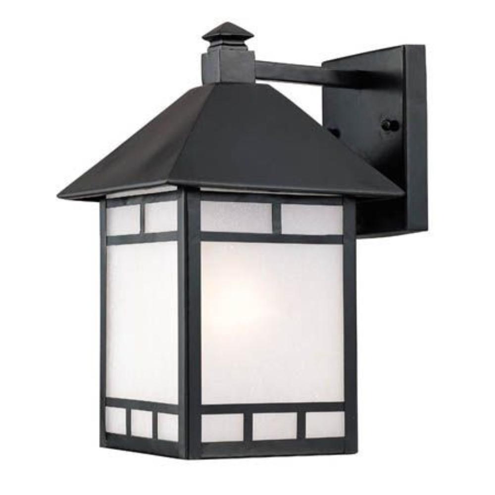 Acclaim Lighting-9022BK-Artisan - One Light Outdoor Wall Mount - 10 Inches Wide by 15.5 Inches High Matte Black  Matte Black Finish with Frosted Seeded Glass