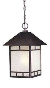 Acclaim Lighting-9026ABZ-Artisan - One Light Outdoor Hanging Lantern - 10 Inches Wide by 16 Inches High   Architectural Bronze Finish with Frosted Seeded Glass