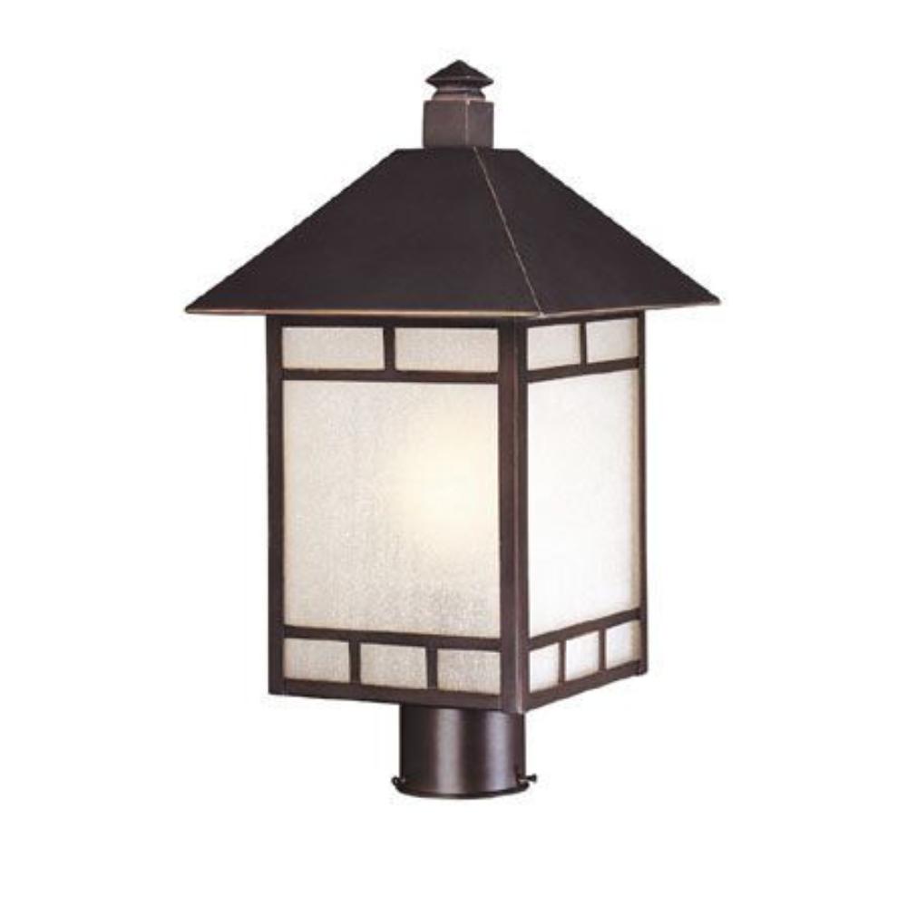 Acclaim Lighting-9027ABZ-Artisan - One Light Post - 10 Inches Wide by 18.5 Inches High   Architectural Bronze Finish with Frosted Seeded Glass