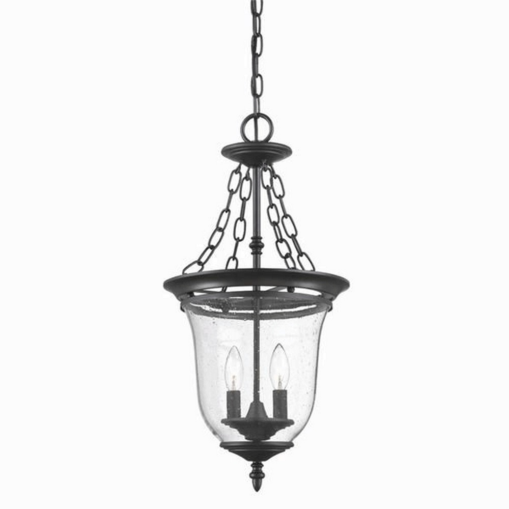 Acclaim Lighting-9316BK-Belle - Three Light Large Hanging Lantern - 14.25 Inches Wide by 25.38 Inches High Matte Black  Matte BlackFinish with Clear Seeded Glass