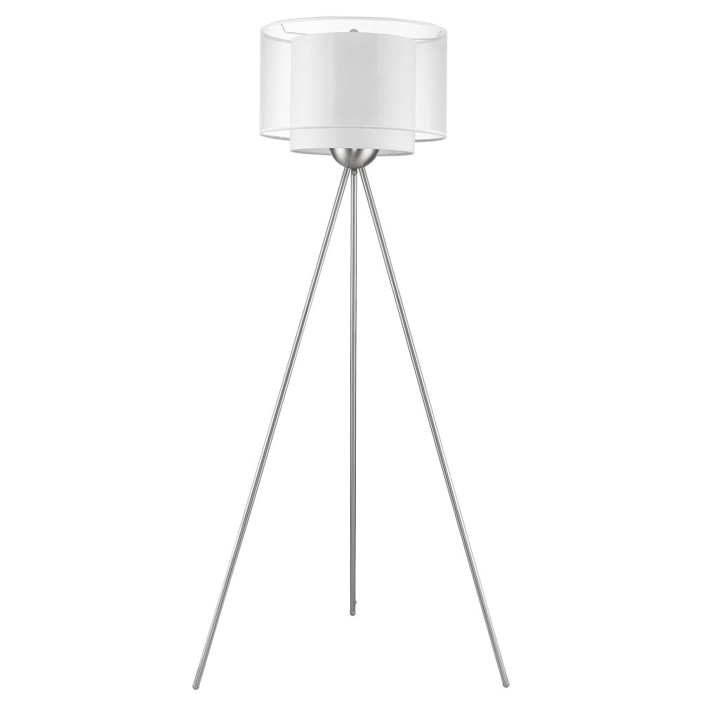 Acclaim Lighting-BF5533-Brella - One Light Floor Lamp - 61 Inches Wide by 18 Inches High   Brushed Nickel Finish with 2-Tier Sheer Snow Shantung Shade