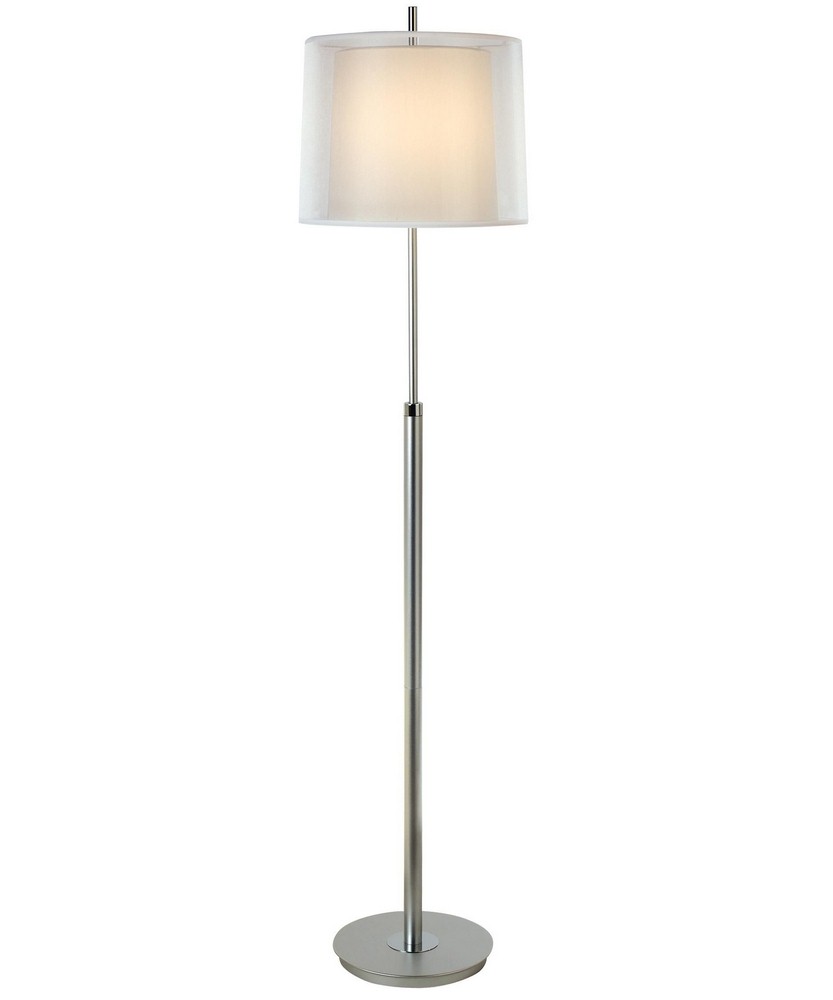 Acclaim Lighting-BF7145-Nimbus - One Light Floor Lamp - 61 Inches Wide by 13.5 Inches High   Metallic Silver/Polished Chrome Finish with 2-Tier Sheer Snow Shantung Shade