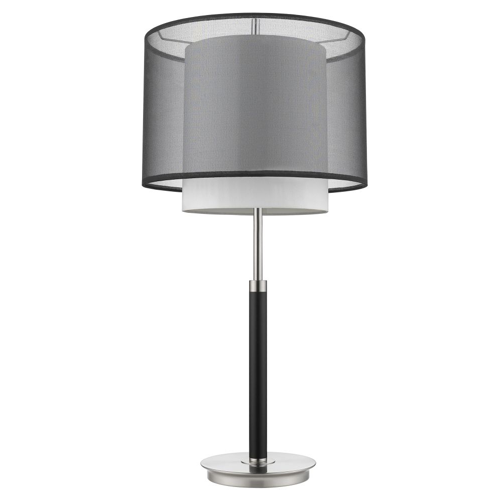 Acclaim Lighting-BT7132-Roosevelt - One Light Table Lamp - 30 Inches Wide by 15.5 Inches High   Brushed Nickel/Expresso Finish with 2-Tier Sheer Smoke Shantung Shade