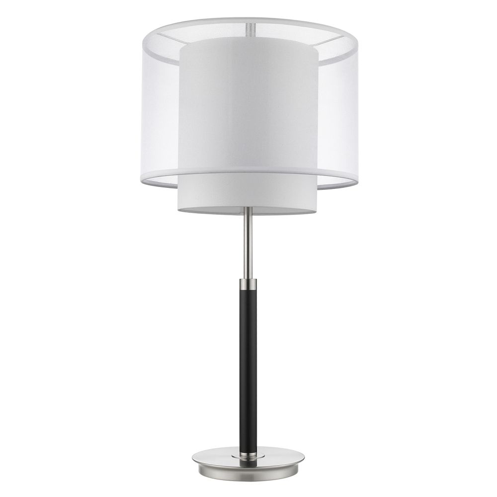 Acclaim Lighting-BT7162-Roosevelt - One Light Table Lamp - 30 Inches Wide by 15.5 Inches High   Brushed Nickel/Expresso Finish with 2-Tier Sheer Snow Shantung Shade