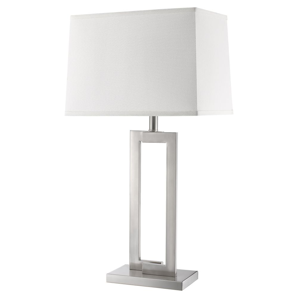 Acclaim Lighting-BT7470-Riley - One Light Table Lamp - 29 Inches Wide by 15.5 Inches High   Brushed Nickel Finish with Off-White Shantung Shade