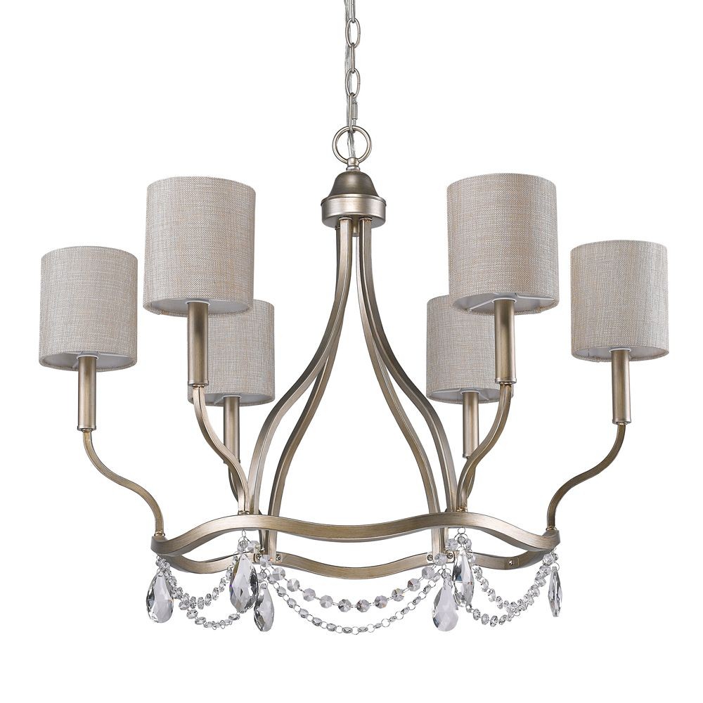 Acclaim Lighting-IN11005WG-Margaret - Six Light Chandelier - 30.5 Inches Wide by 24 Inches High   Washed Gold Finish with Clear Crystal