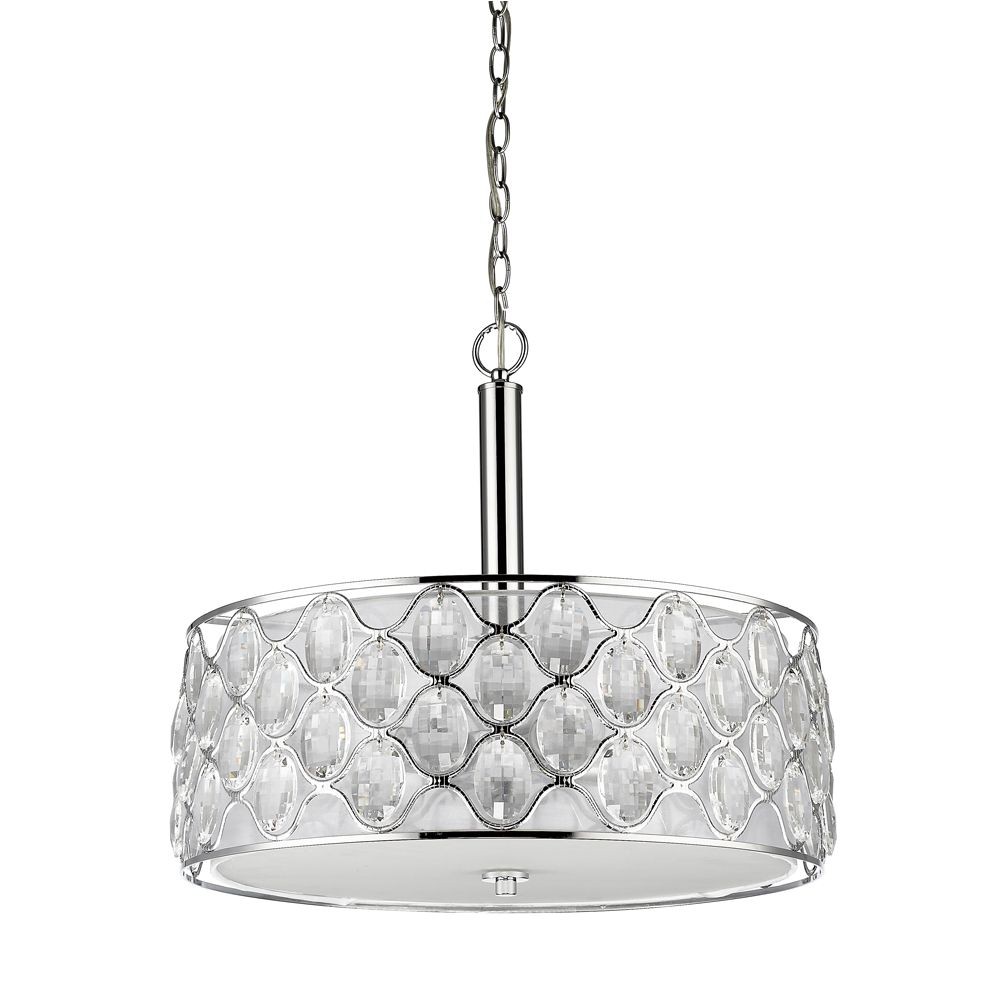 Acclaim Lighting-IN11086PN-Isabella - Four Light Pendant - 22 Inches Wide by 19.75 Inches High   Polished Nickel Finish with Clear Crystal