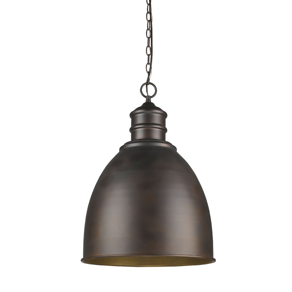 Acclaim Lighting-IN11170ORB-Colby - One Light Pendant in Farmhouse Style - 17.5 Inches Wide by 25.25 Inches High Oil Rubbed Bronze  White Finish