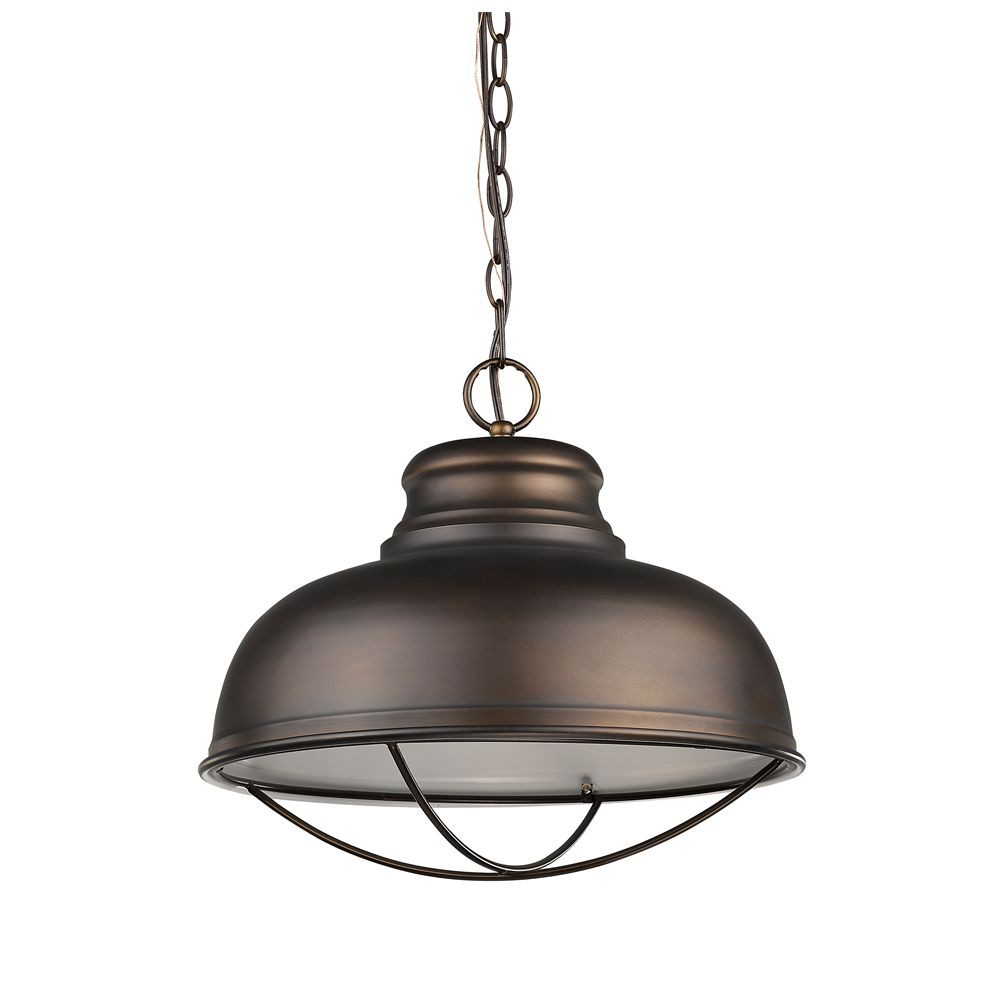 Acclaim Lighting-IN11175ORB-Ansen - One Light Pendant in Industrial Style - 16.5 Inches Wide by 15.25 Inches High Oil Rubbed Bronze  Polished Nickel Finish with Opal White Glass