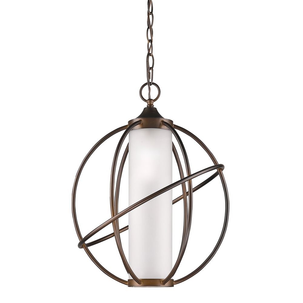 Acclaim Lighting-IN11201ORB-Loft - One Light Pendant in Domesticated Warehouse Style - 15 Inches Wide by 18.5 Inches High   Oil Rubbed Bronze Finish with Opal White Glass