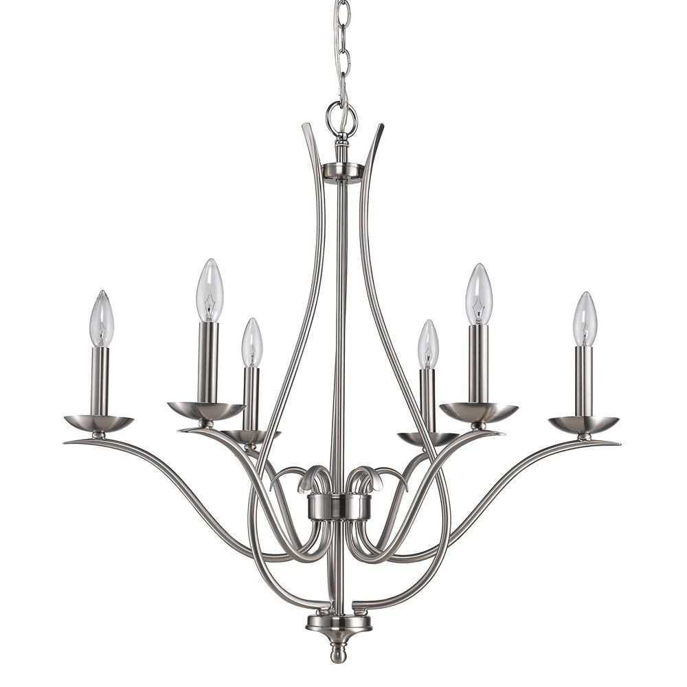 Acclaim Lighting-IN11250SN-Genevieve - Six Light Chandelier - 28 Inches Wide by 28 Inches High Satin Nickel  Satin Nickel Finish