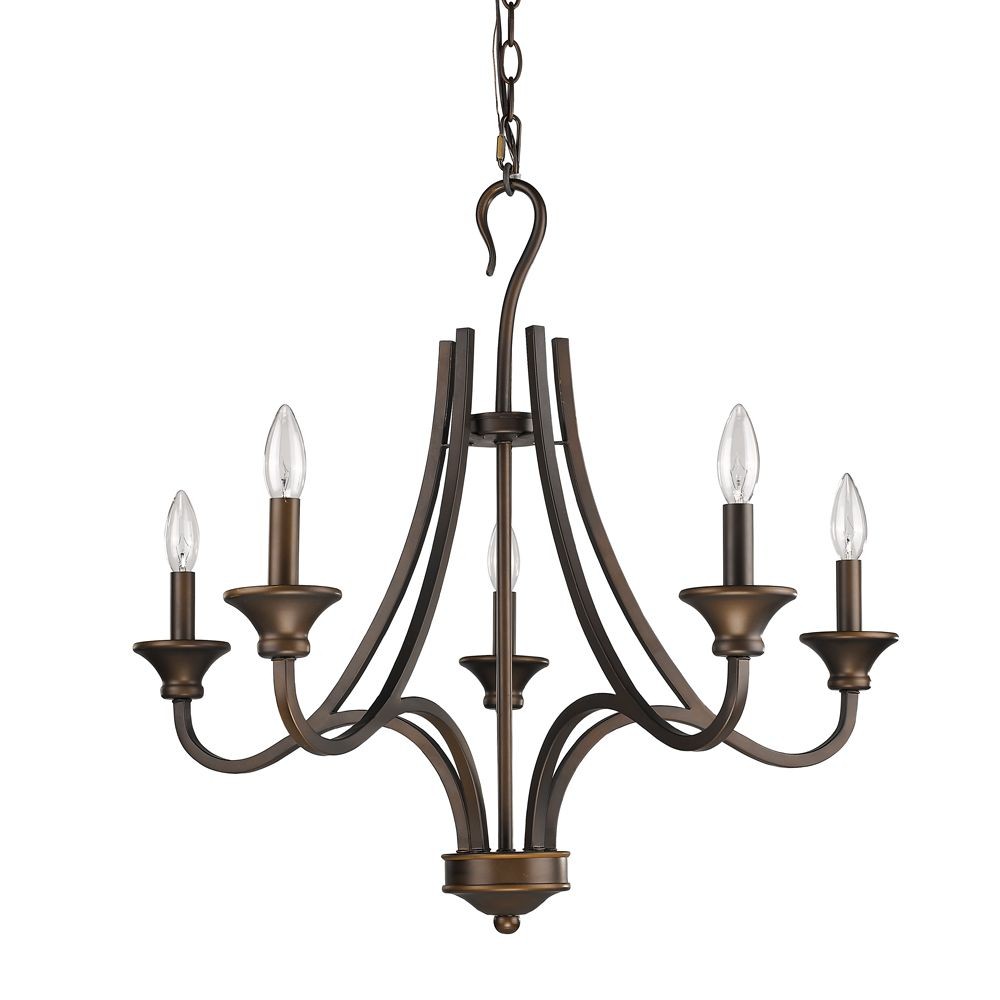 Acclaim Lighting-IN11255ORB-Michelle - Five Light Chandelier - 28 Inches Wide by 25 Inches High Oil Rubbed Bronze  Satin Nickel Finish