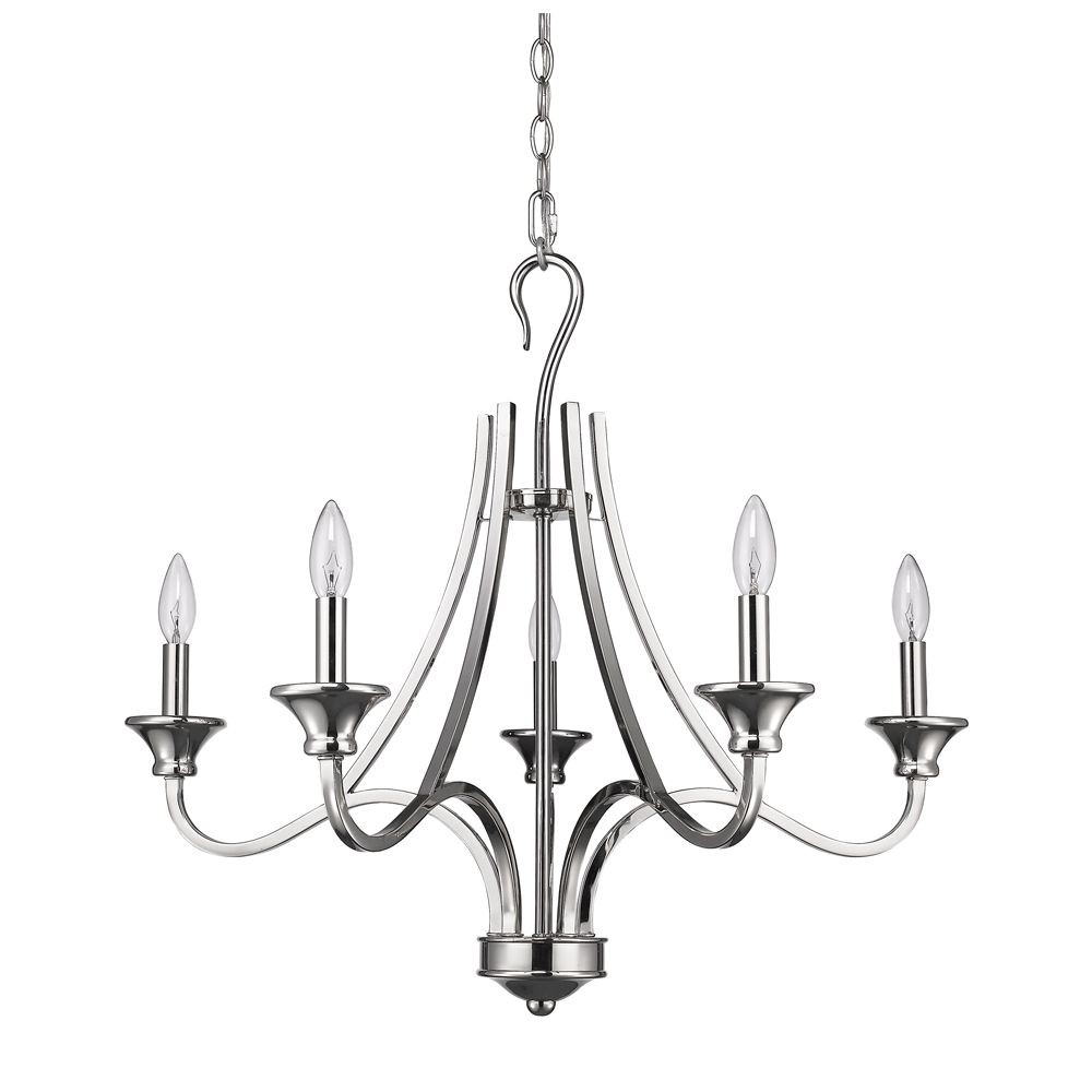 Acclaim Lighting-IN11255PN-Michelle - Five Light Chandelier - 28 Inches Wide by 25 Inches High Polished Nickel  Satin Nickel Finish