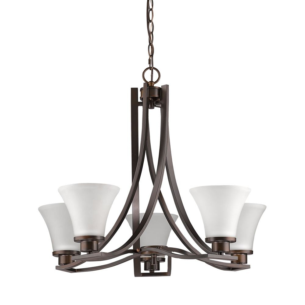 Acclaim Lighting-IN11270ORB-Mia - Five Light Mini Chandelier - 26 Inches Wide by 21.5 Inches High   Oil Rubbed Bronze Finish with Opal Etched Glass