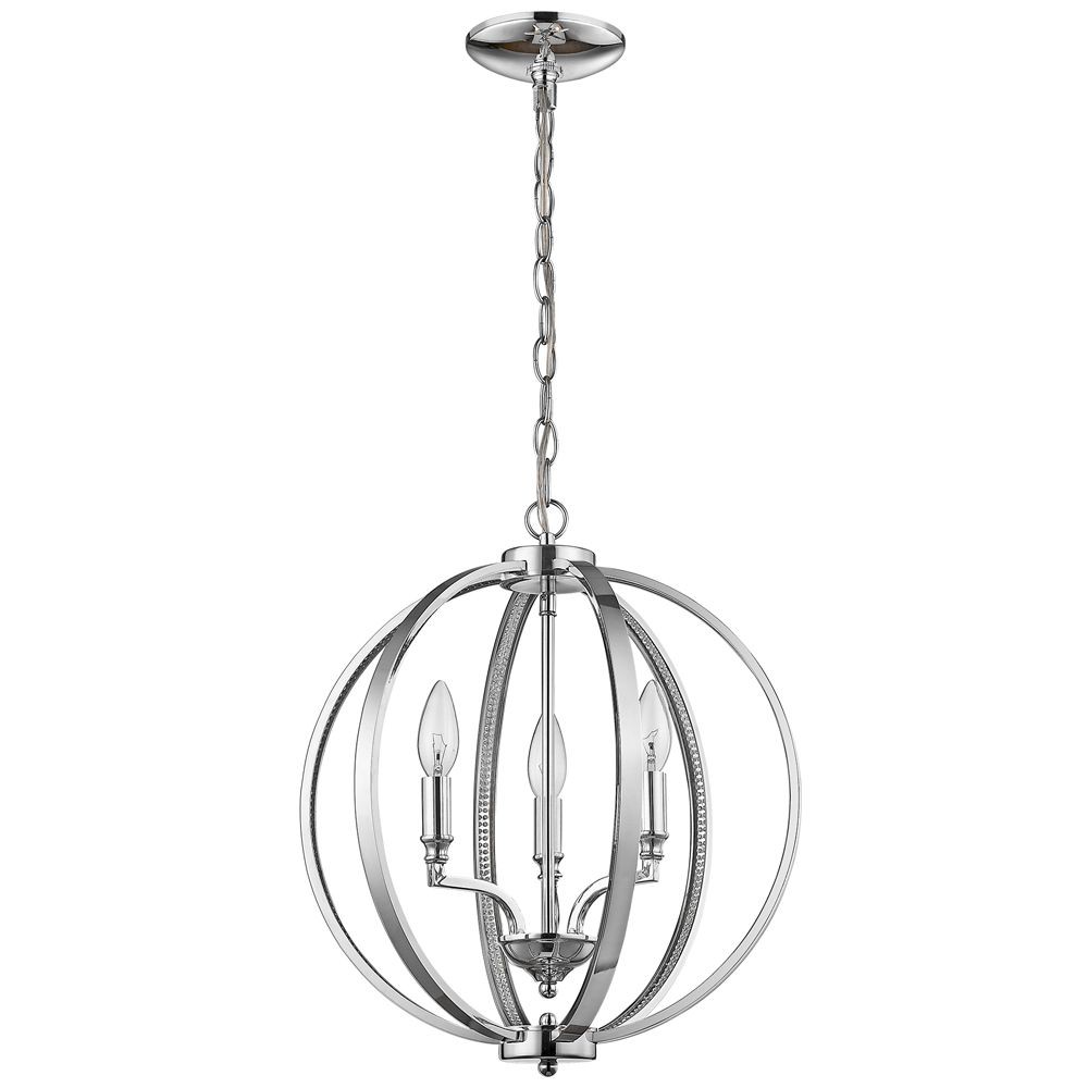 Acclaim Lighting-IN11336CH-Nevaeh - Three Light Pendant in Modern Style - 15 Inches Wide by 18 Inches High   Chrome Finish