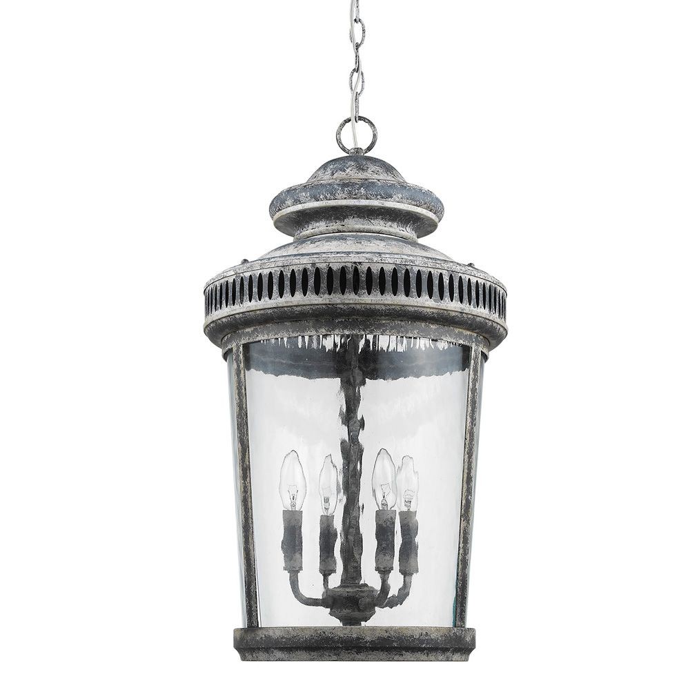 Acclaim Lighting-IN11370AL-Kingston - Four Light Chandelier - 15 Inches Wide by 26.25 Inches High   Antique Lead Finish with Water Glass